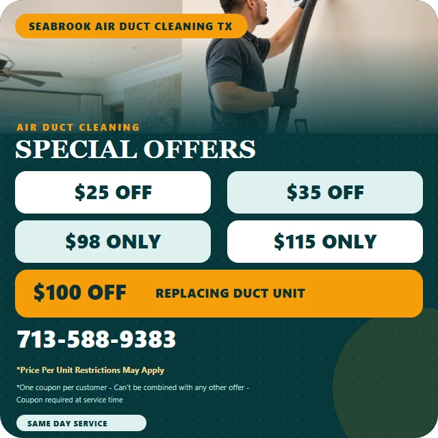 Free Estimate and Same Day Service Seabrook Air Duct Cleaning Free Estimate and Same Day Service card